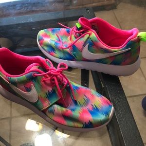Nike Youth pink neon colored Roshe’s